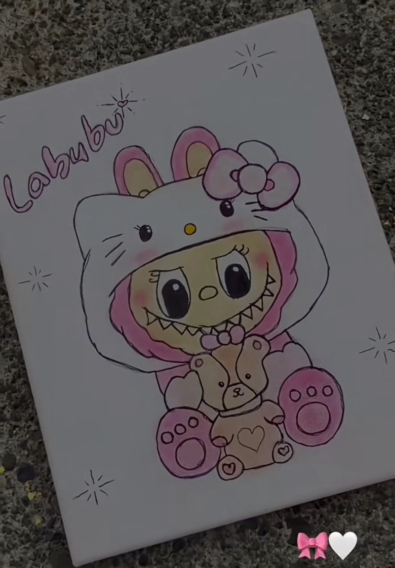 vẽ tranh tô màu vẽ labubu cute