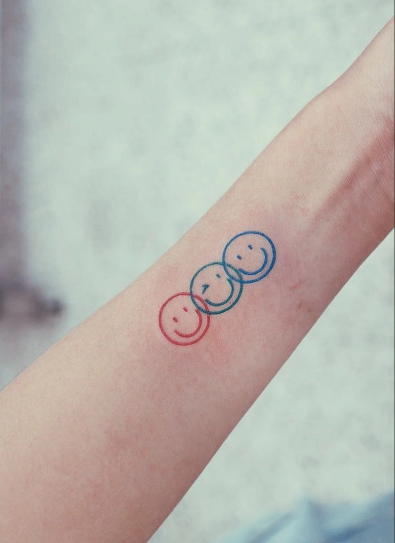 xăm hình ảnh 3 icon mặt cười