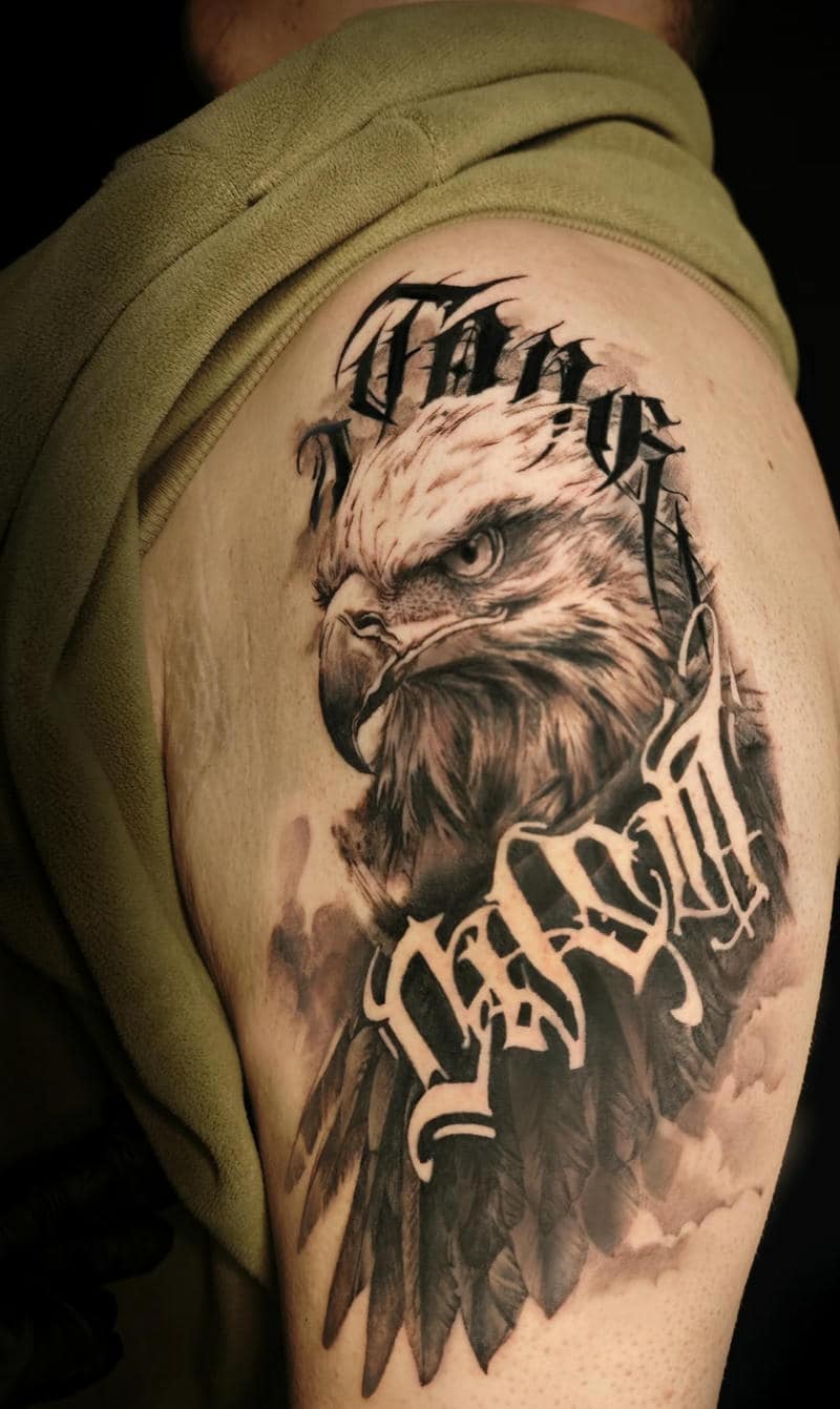 Hình xăm đại bàng phong cách chiến binh