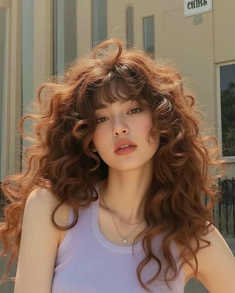 Kiểu tóc Hippie đánh rối tự nhiên màu nâu sáng trẻ trung