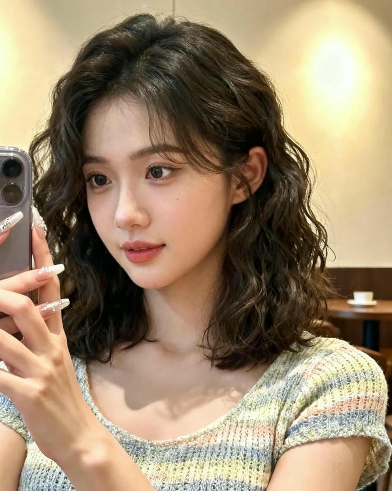 Kiểu tóc Hippie ngang vai lọn nhỏ trẻ trung và năng động