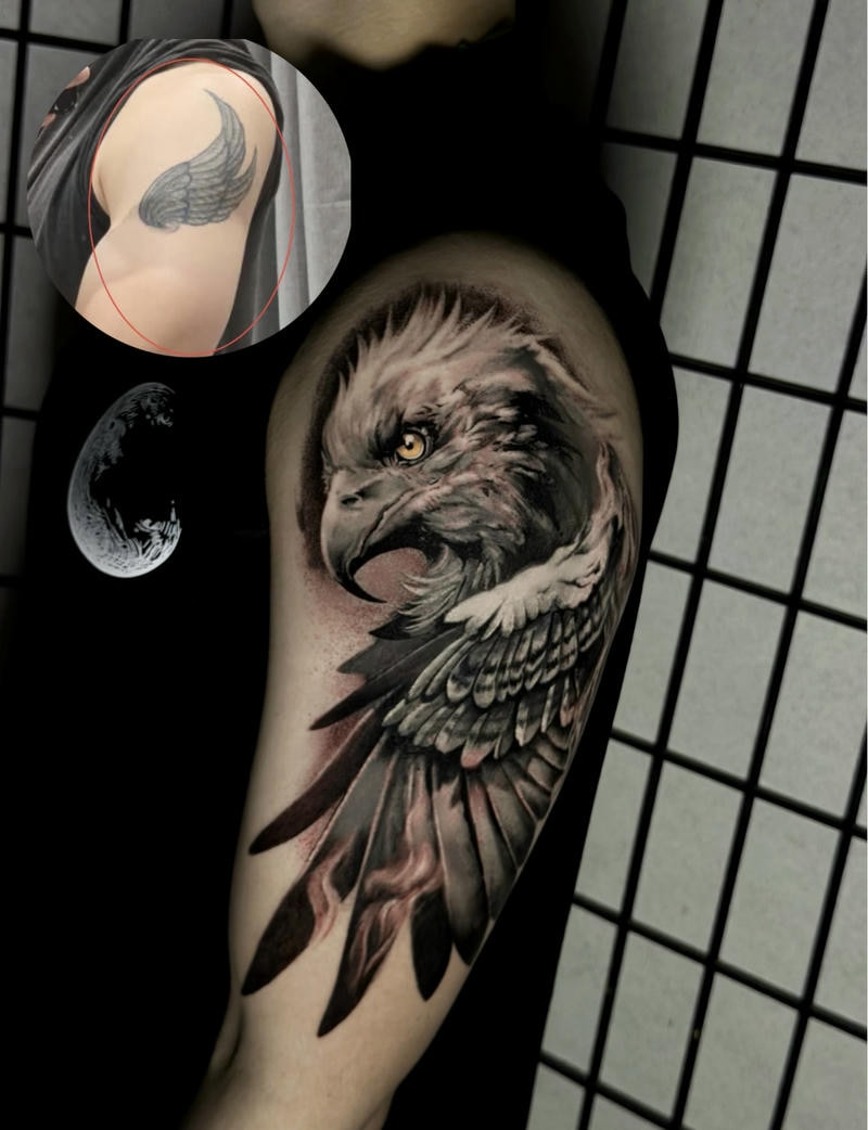 Mẫu hình xăm đại bàng full lưng cực chất