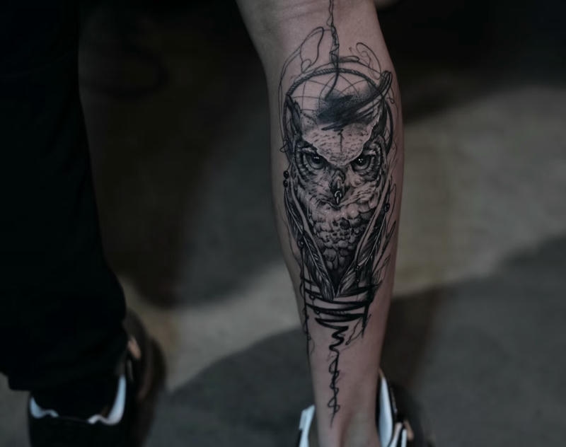 Tatoo đại bàng phong cách hắc ám