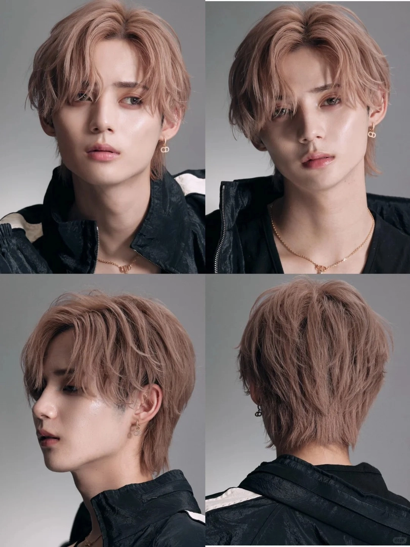 cắt tóc side part mullet nhuộm hồng