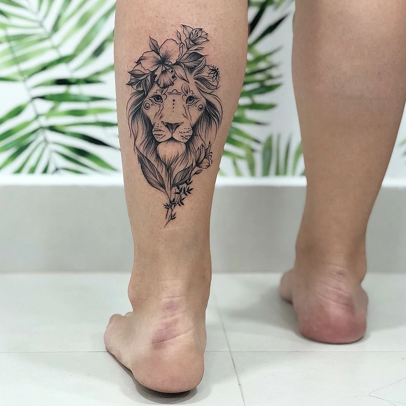 hình xăm bắp chân nữ cá tính_