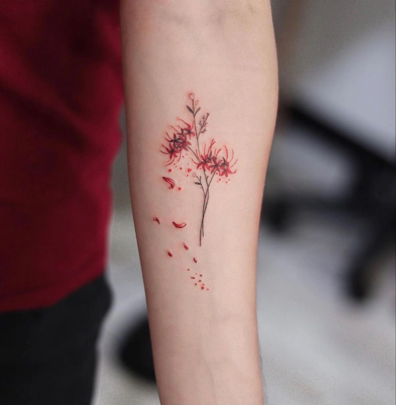 hình xăm bỉ ngạn hoa