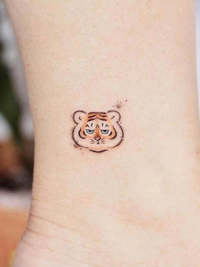 hình xăm con hổ mini cute