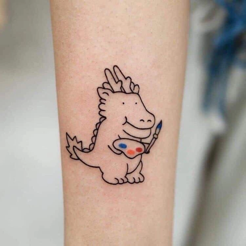 hình xăm con rồng mini cute