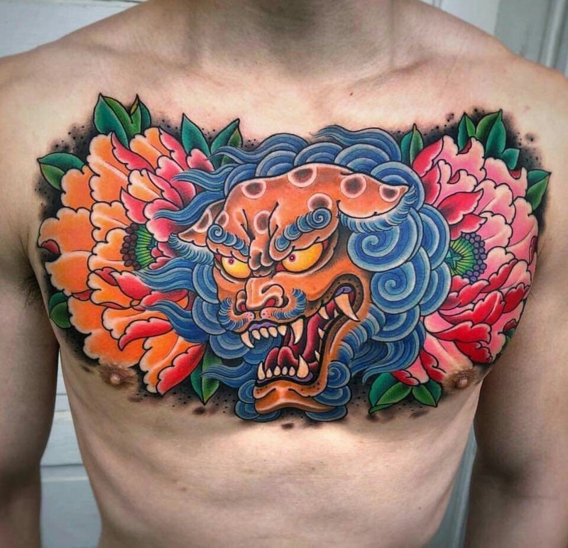 hình xăm đầu kỳ lân