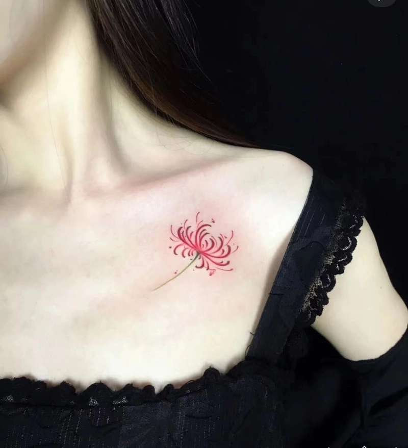 hình xăm hoa bỉ ngạn mini