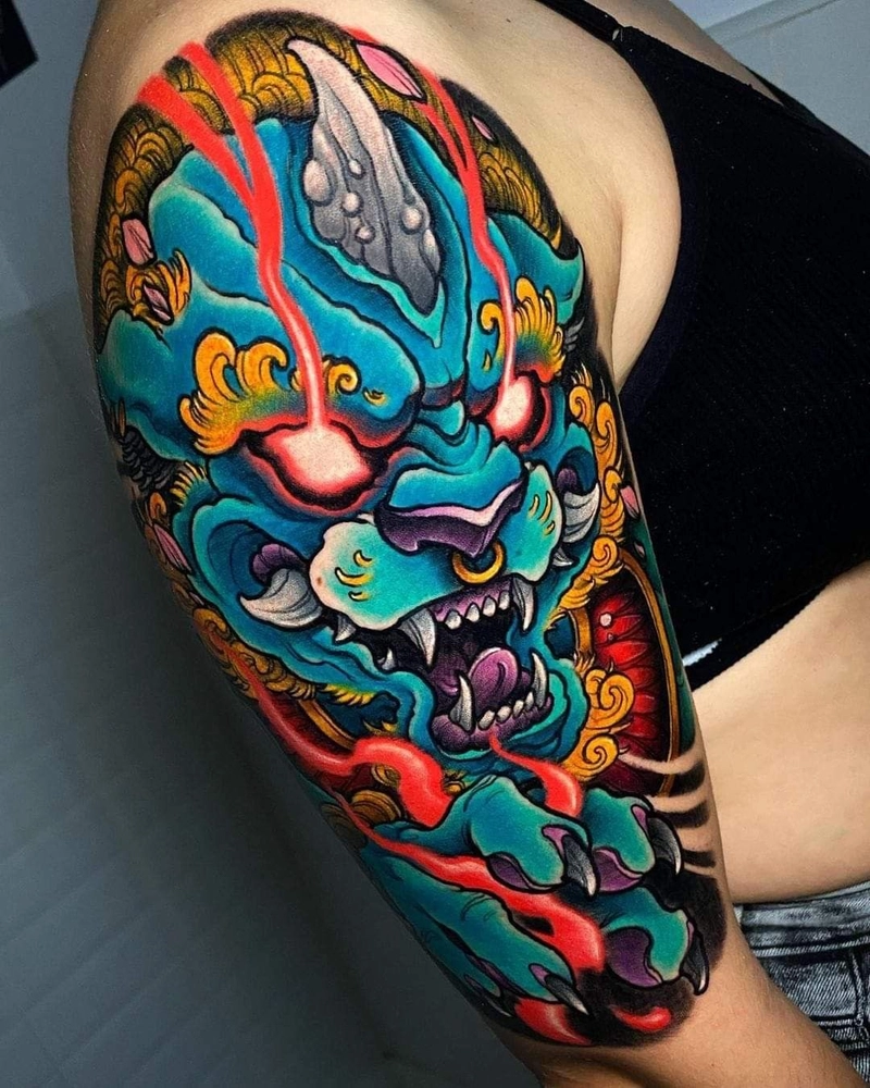 hình xăm kỳ lân bắp tay