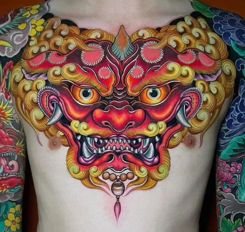 hình xăm kỳ lân đầu rồng