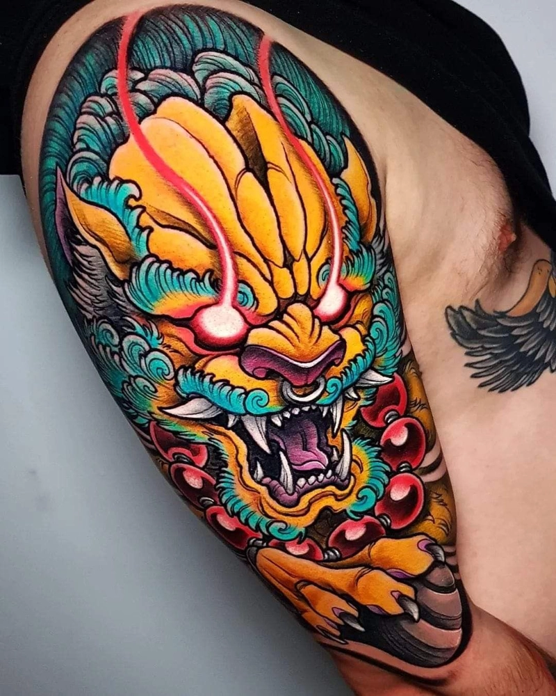 hình xăm kỳ lân hóa rồng