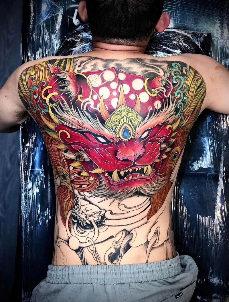 hình xăm kỳ lân kín lưng