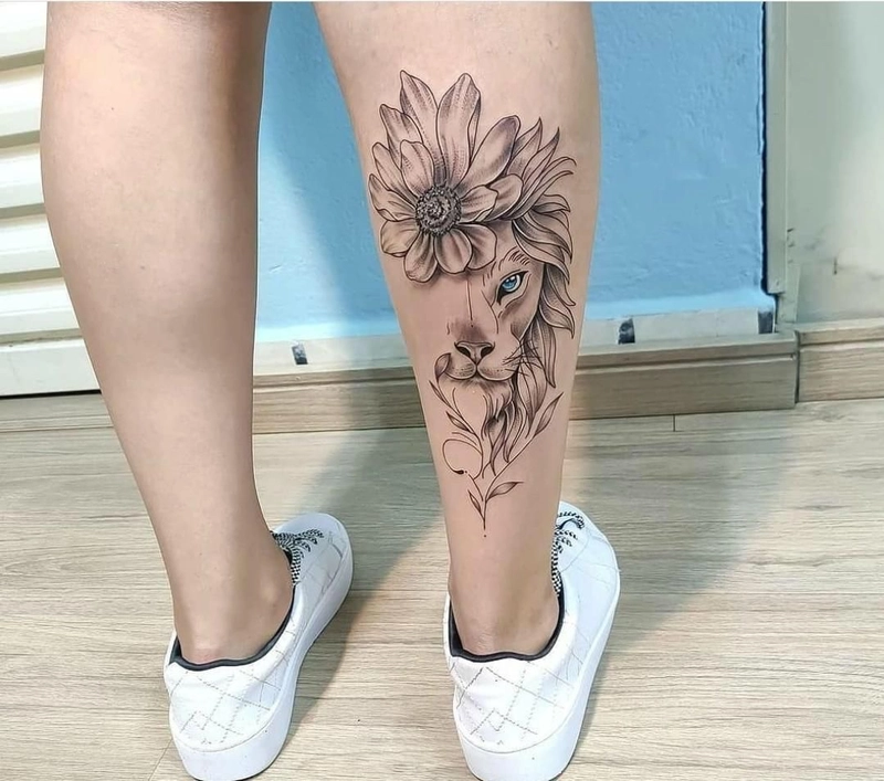 hình xăm ở bắp chân nữ đẹp