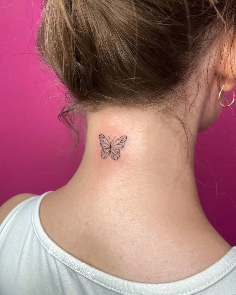 hình xăm sau gáy cho nữ