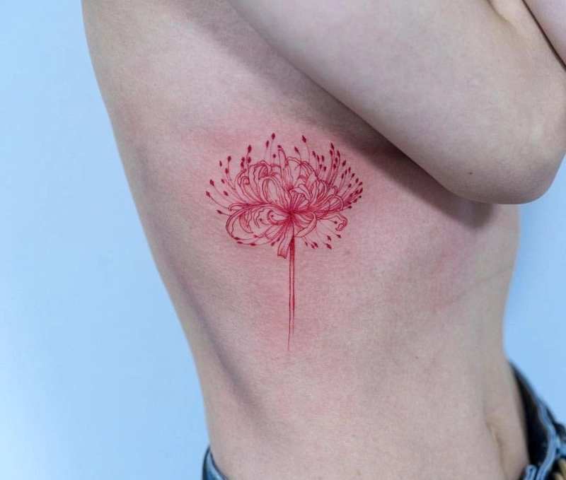 hoa bỉ ngạn hình xăm