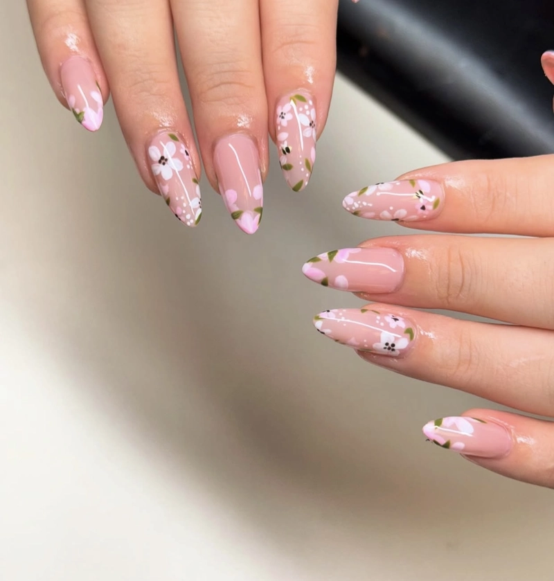 hoa cúc nail