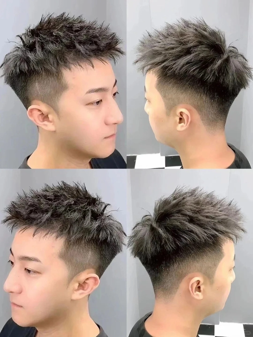 kiểu tóc crop vuốt sáp