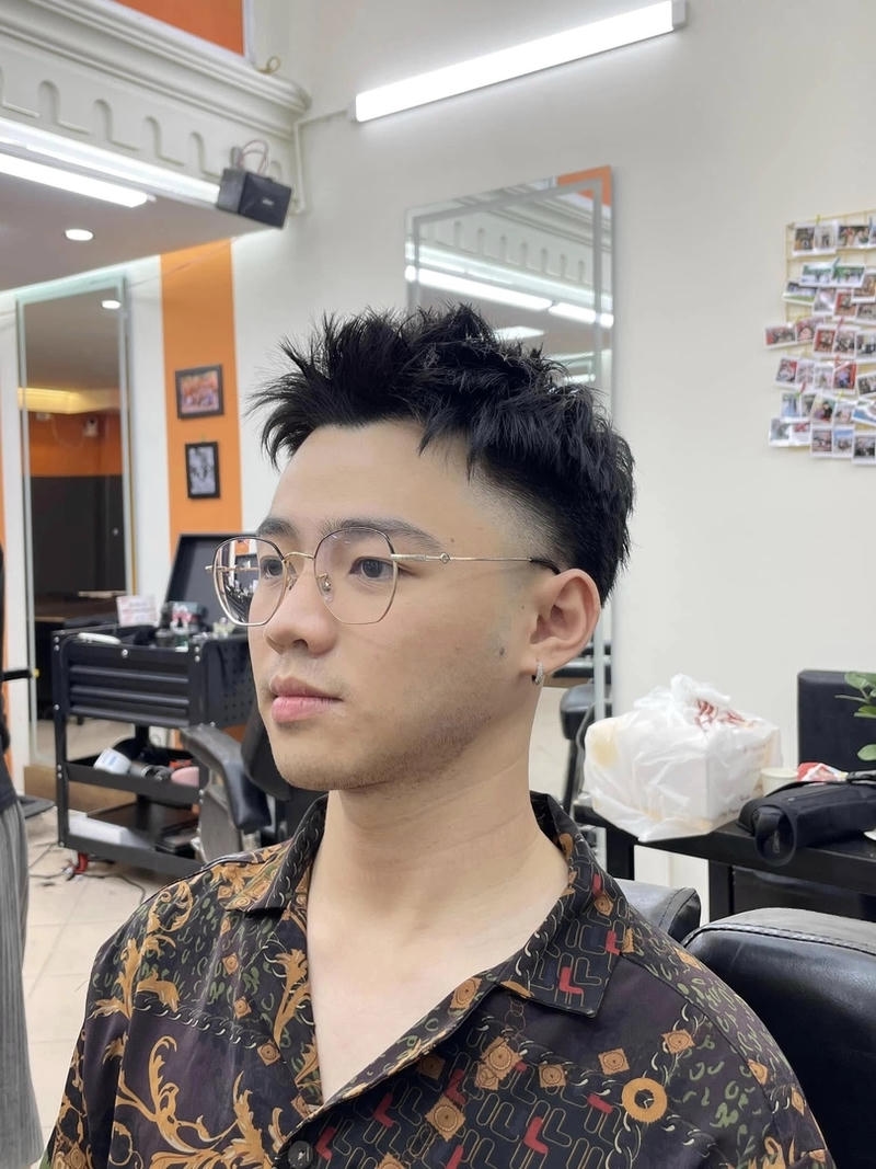 kiểu tóc ivy league trán cao