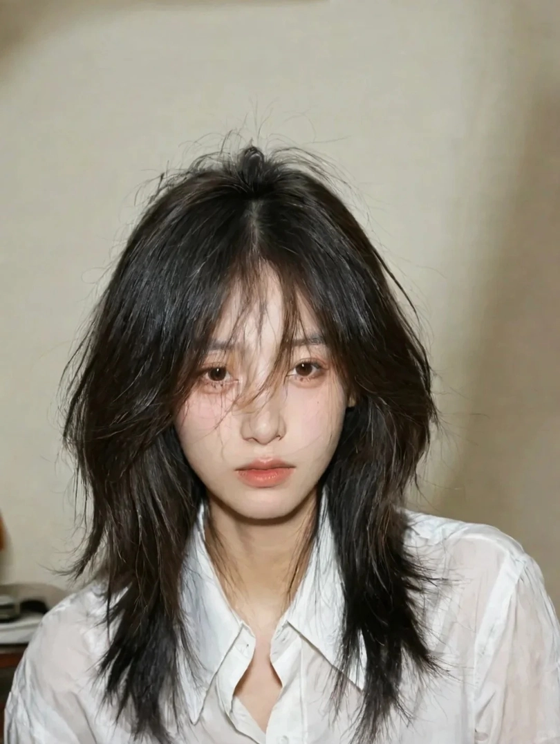 kiểu tóc mullet nữ mặt tròn
