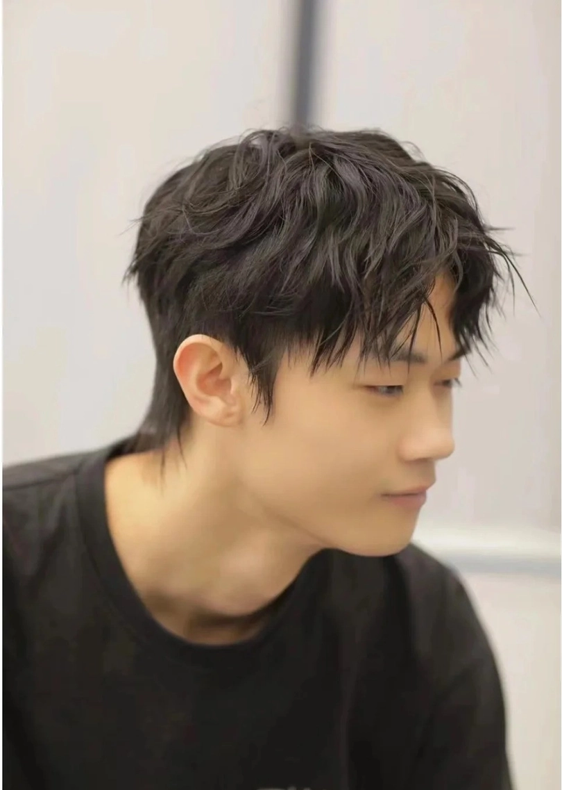 kiểu tóc mullet side part nam