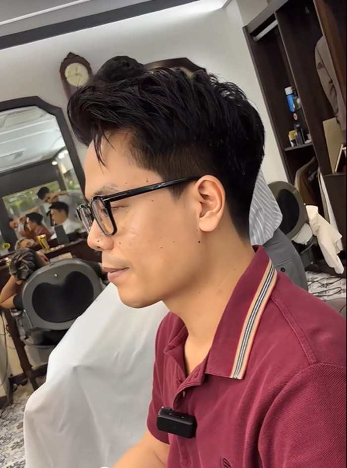 kiểu tóc nam trung niên mặt vuông