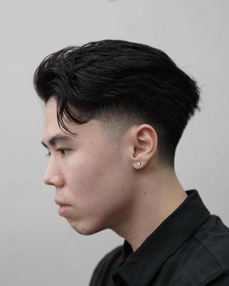 kiểu tóc two block cắt gọn vuốt sidepart