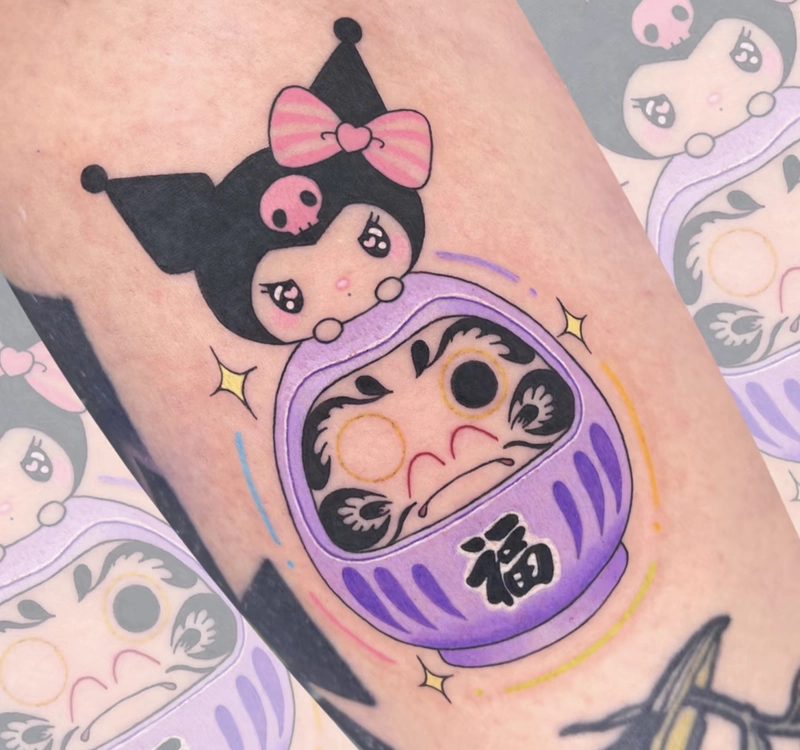 mẫu hình xăm daruma kuromi