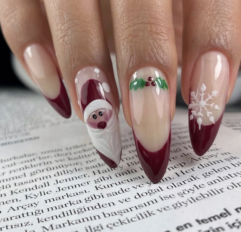 mẫu móng noel đơn giản