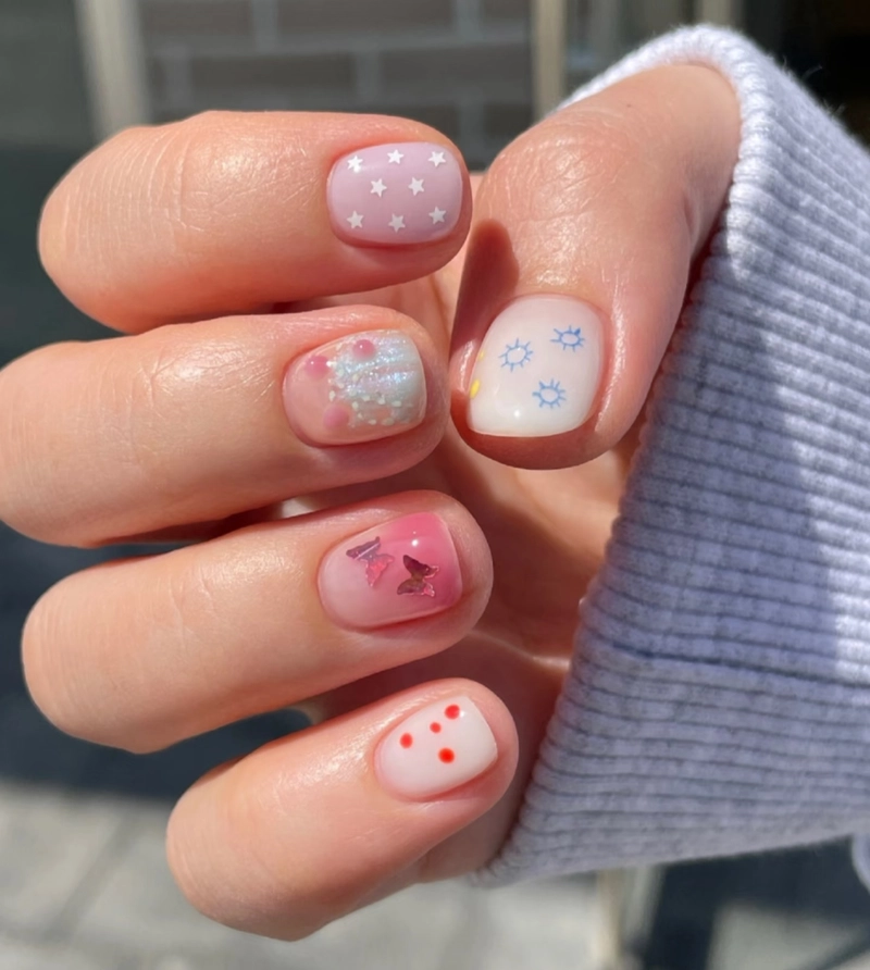 mẫu nail cho học sinh cấp 2 đẹp