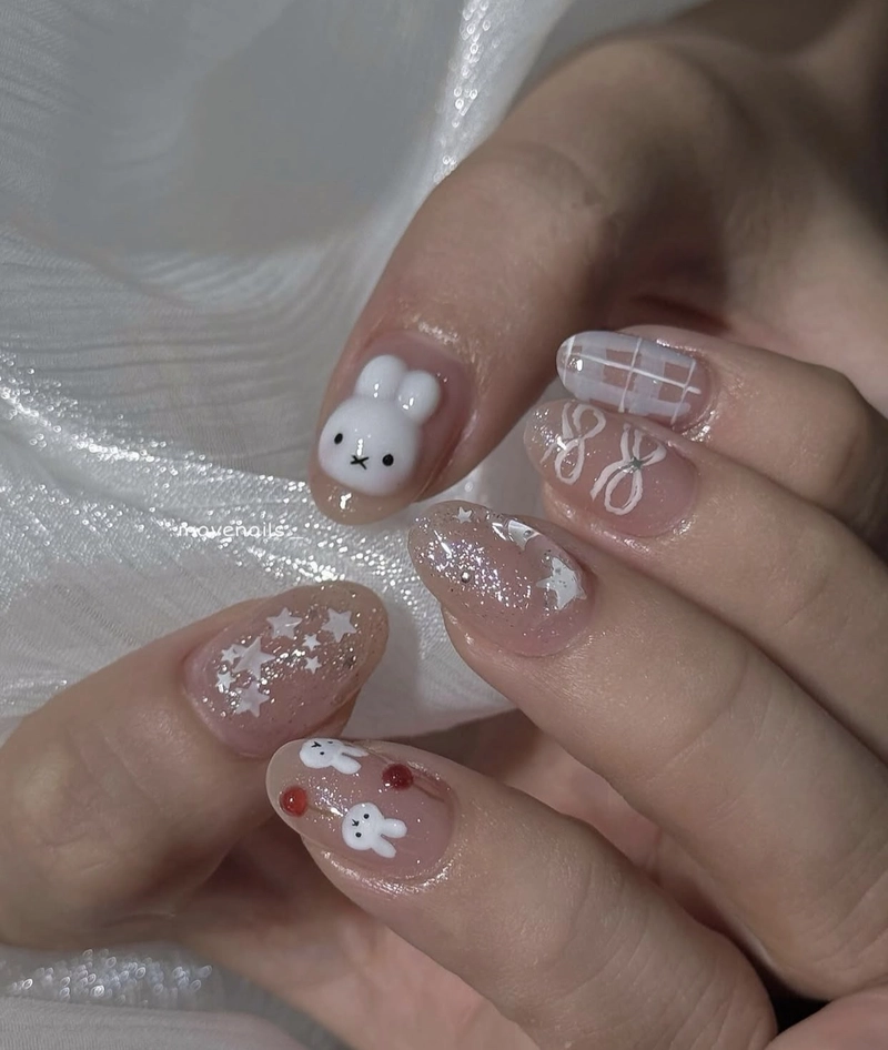 mẫu nail đơn giản dễ thương