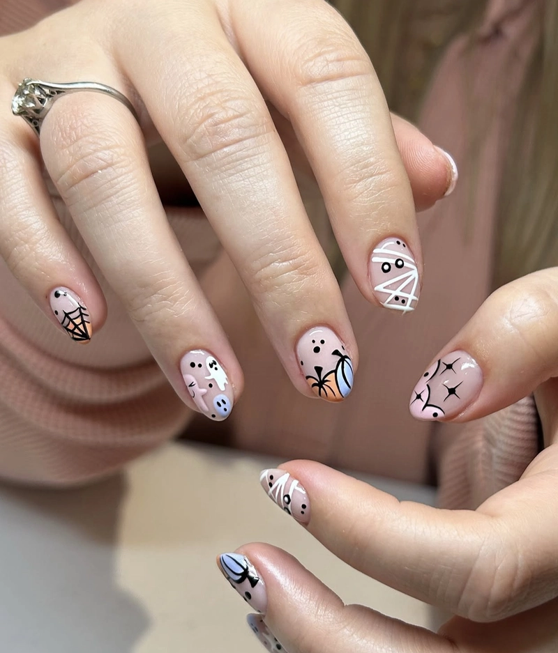 mẫu nail halloween cute