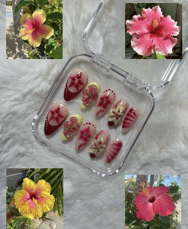 mẫu nail hoa anh đào