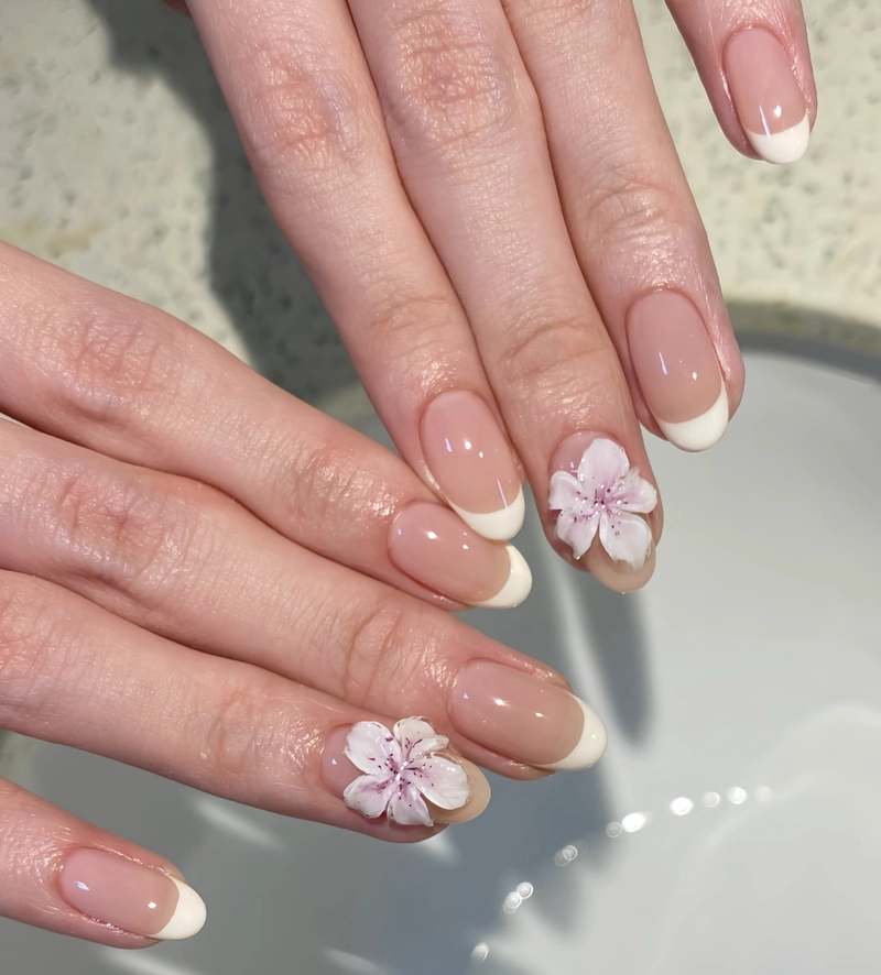 mẫu nail hoa đào đẹp