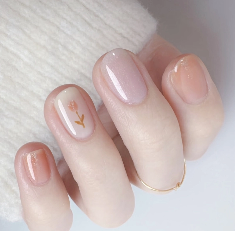 mẫu nail hoa đào