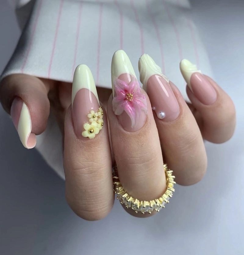 mẫu nail hoa mai