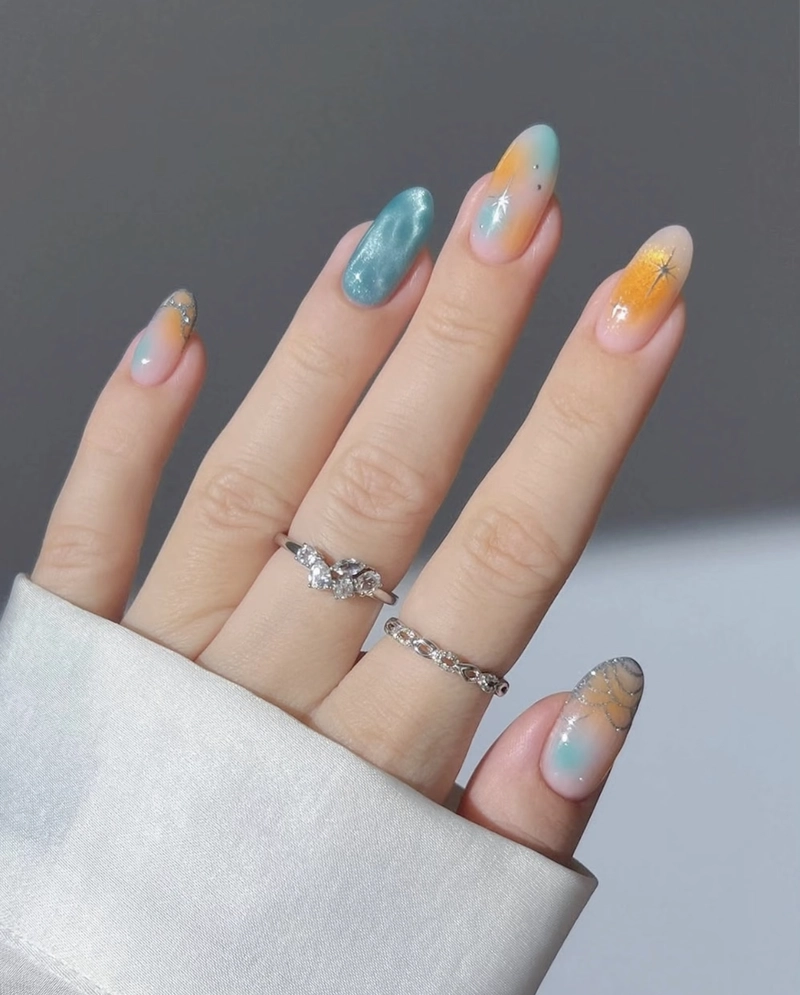 mẫu nail móng nhọn