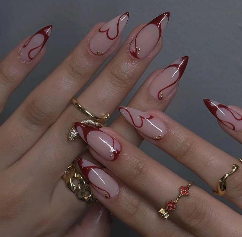 mẫu nail móng nhọn