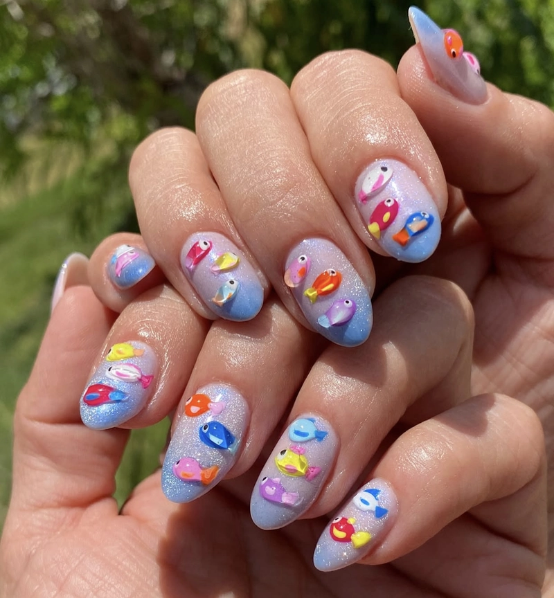mẫu nail mùa hè đơn giản