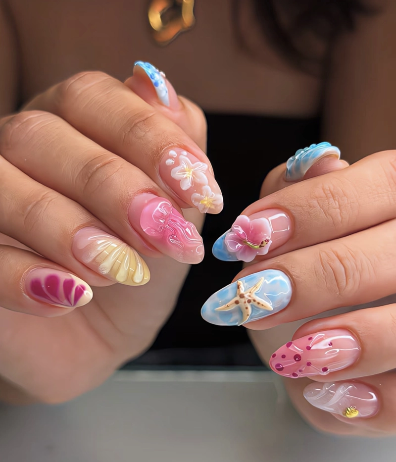 mẫu nail mùa hècực đẹp