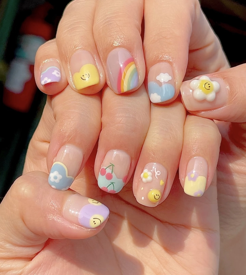 mẫu nail ngắn cute