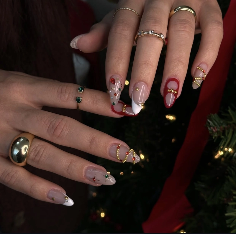 mẫu nail noel đơn giản