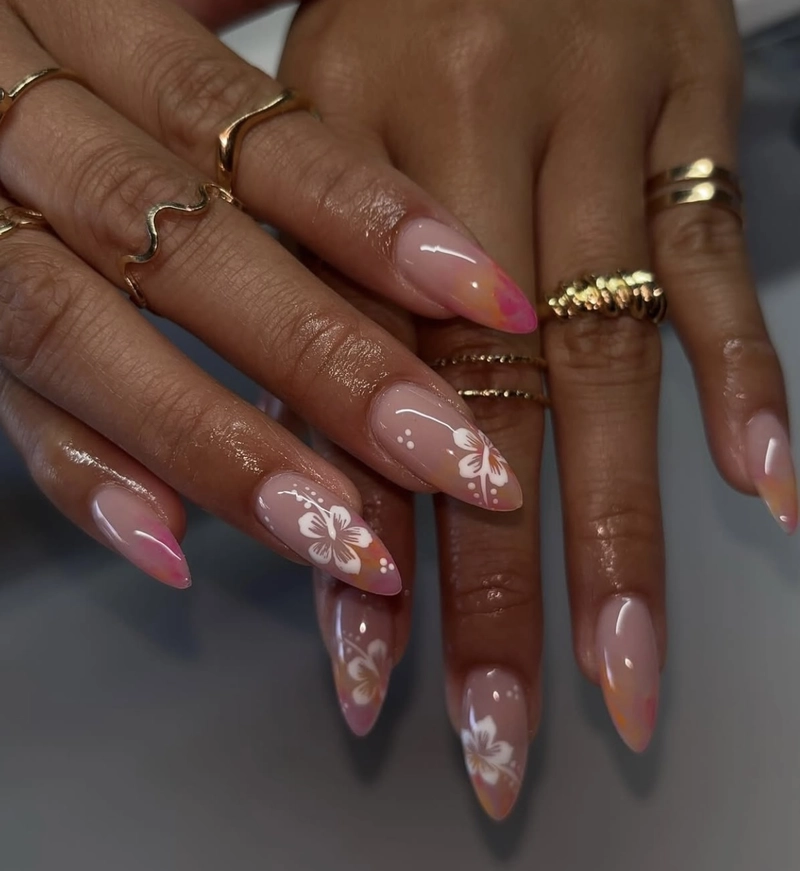 mẫu nail tay cho da ngăm màu thạch