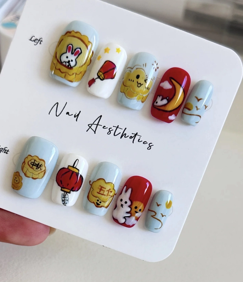 mẫu nail trung thu
