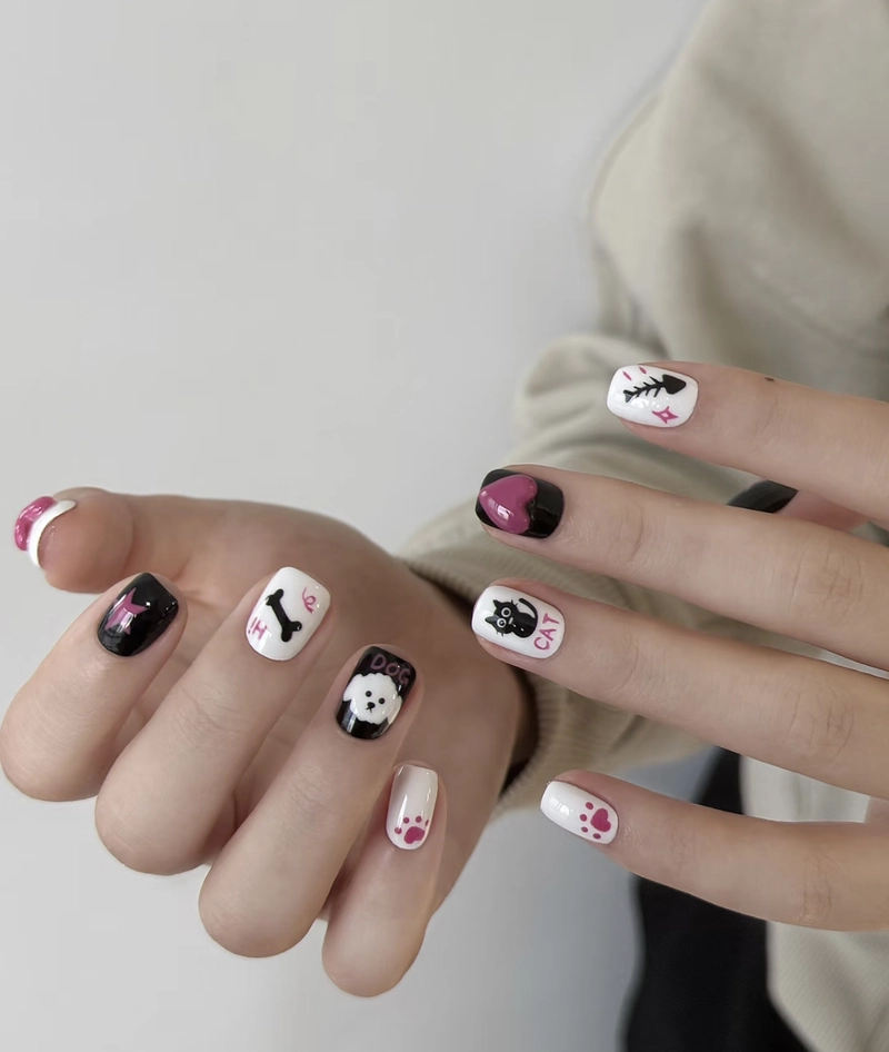 mẫu nail vẽ cute