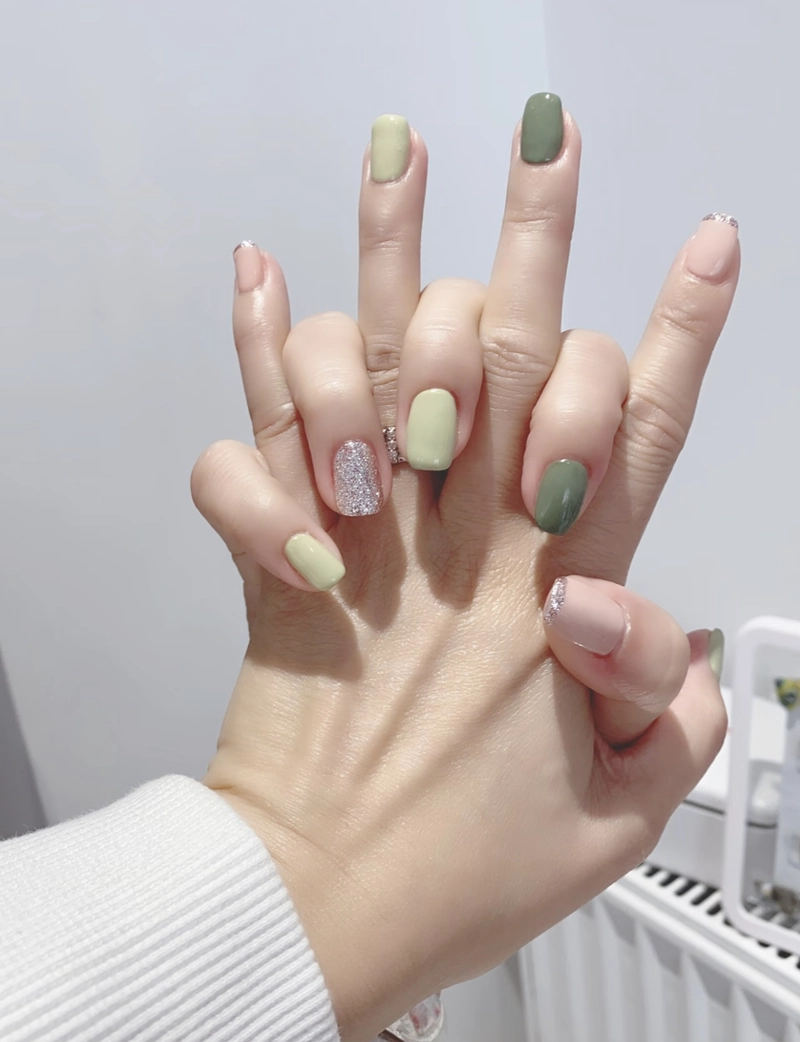 màu nail xanh bơ