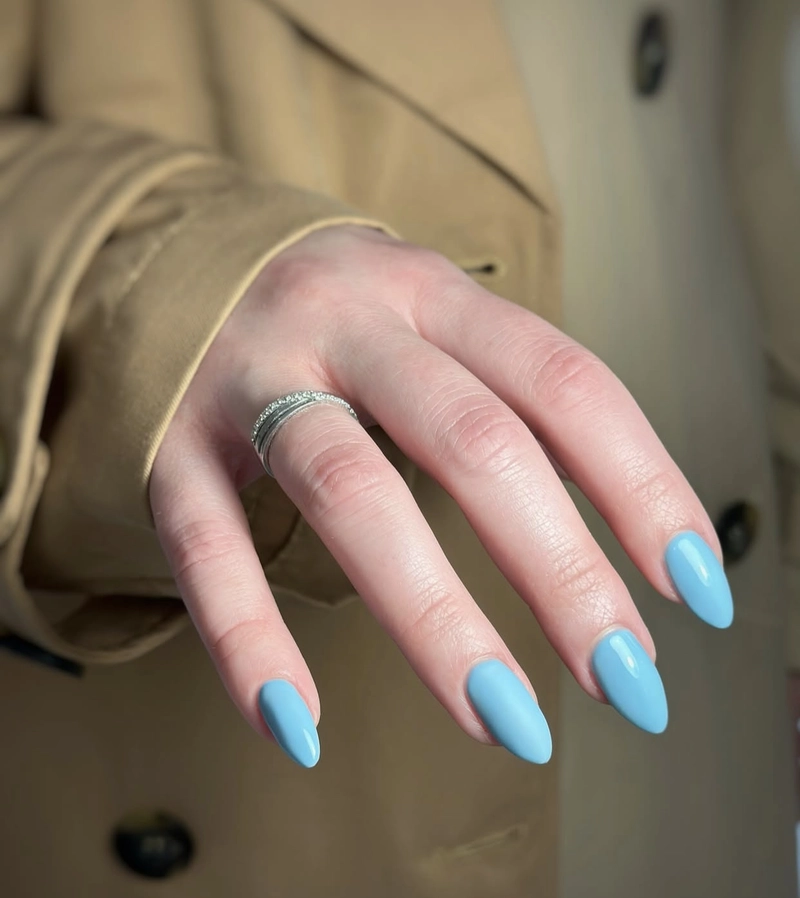 mẫu nail xanh dương nhạt