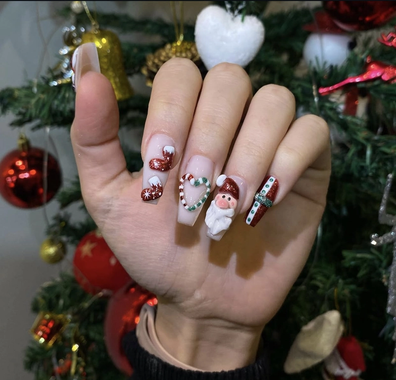 mẫu sơn móng tay noel