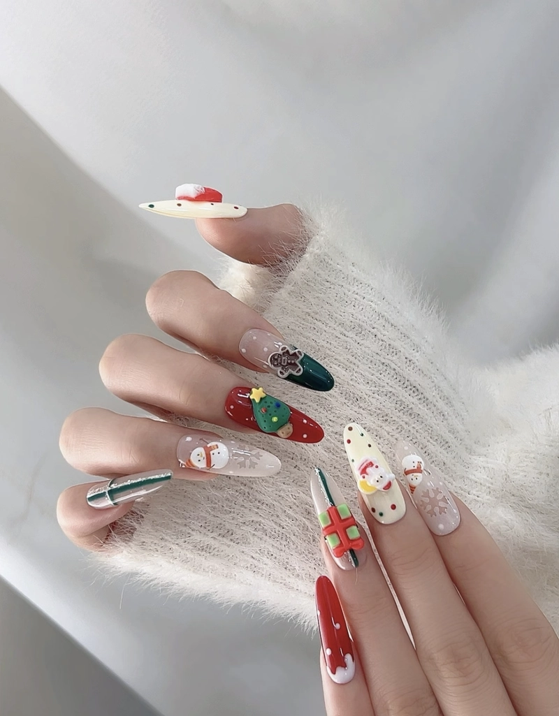 móng tay noel cute